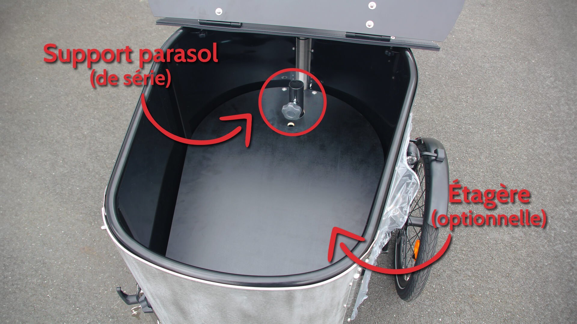 NIHOLA CARGO XL Événementiel musculaire - Support parasol et étagère