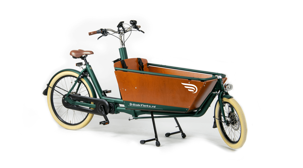 Biporteur électrique Bakfiets Confort - Vert métallique mat