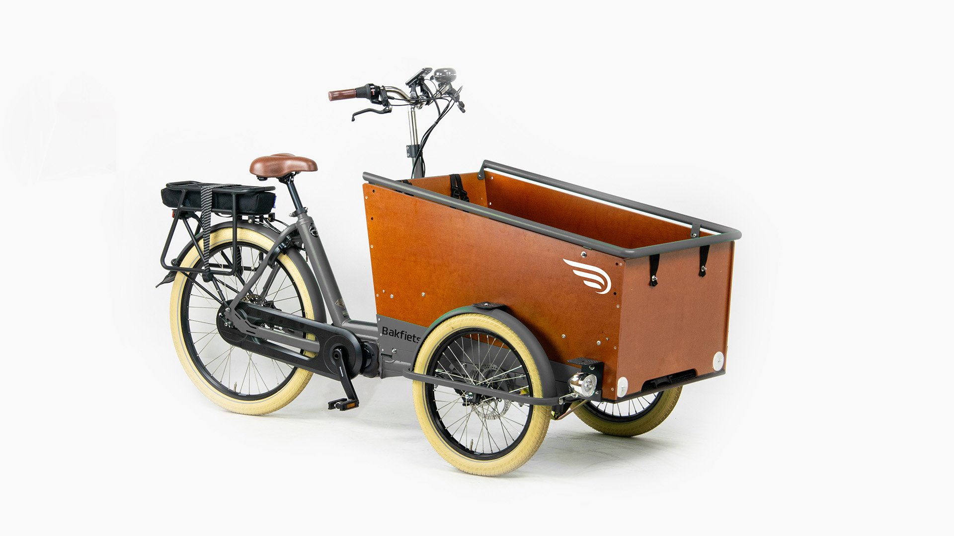 30267 - Triporteur elec Bakfiets Confort Steps - Gris mat