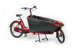 Le biporteur électrique Sheperd avec moteur pédalier Bafang cadre rouge