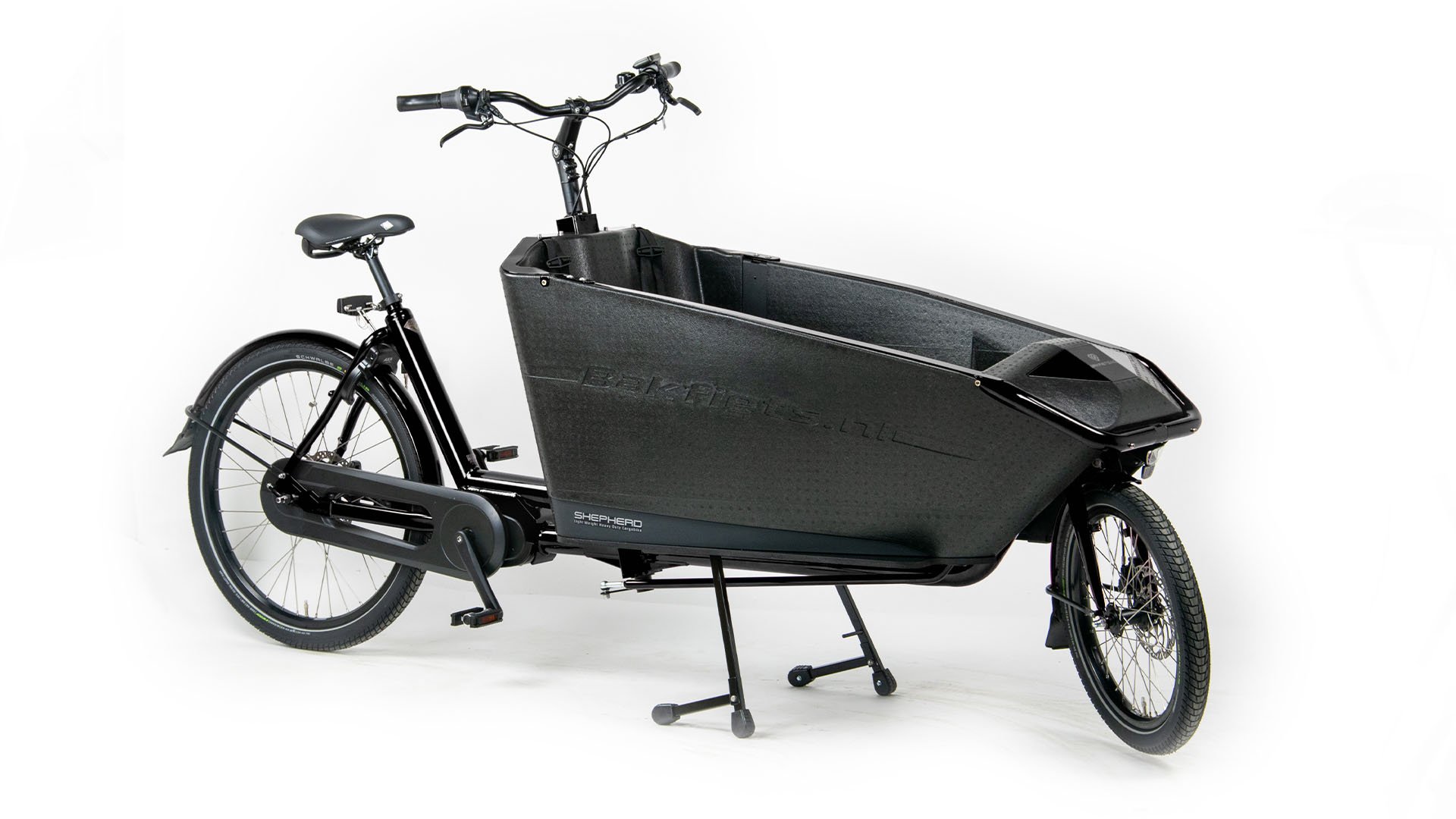 Le biporteur électrique Sheperd avec moteur pédalier Bafang cadre noir brillant