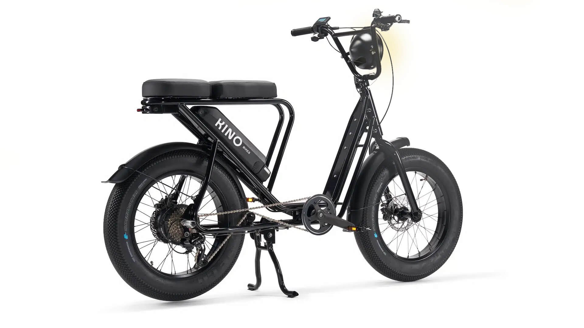 Le Bolide V2 de Kino Bikes avec cadre noir vu de derrière