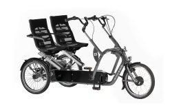 Couleur de cadre Gris Titan sur ce tandem tricycle cote à cote