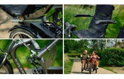 Zoom sur le tandem tricycle cote à cote