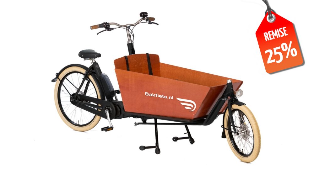 Remise exceptionnelle de 25% sur ce modèle unique de biporteur Bakfiets Confort STEPS
