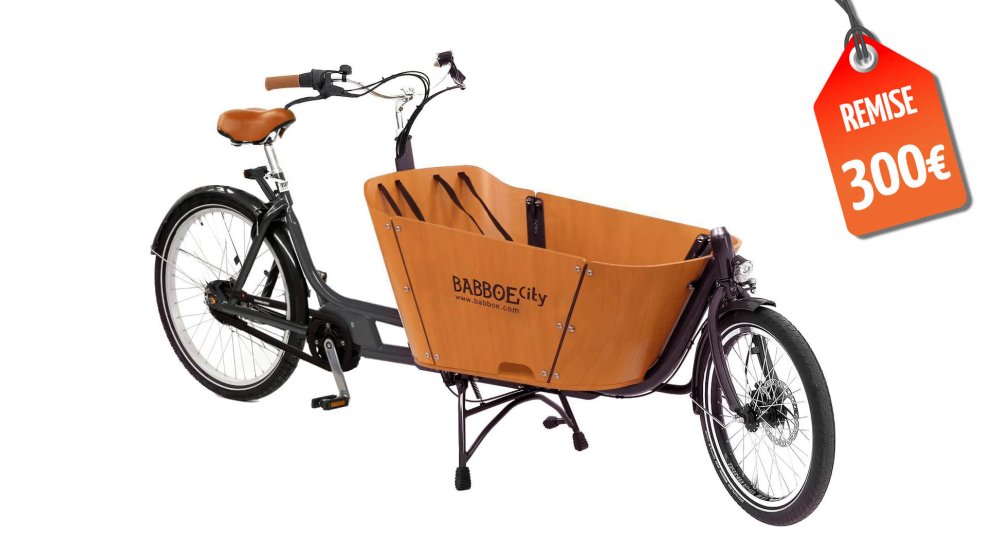 Remise immédiate de 300€ sur ce biporteur Babboe révisé et contrôlé