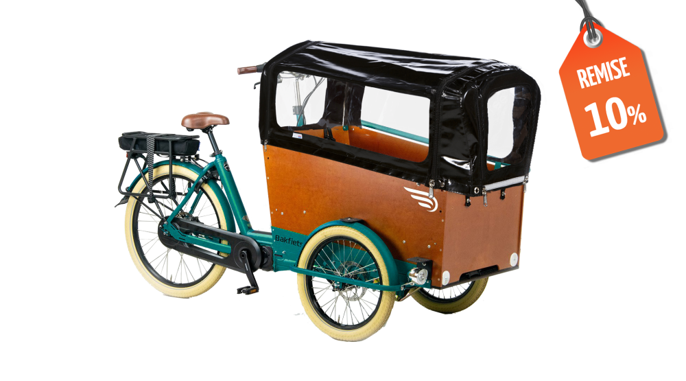 Remise de 10% sur ce modèle personnalisé du triporteur électrique Bakfiets