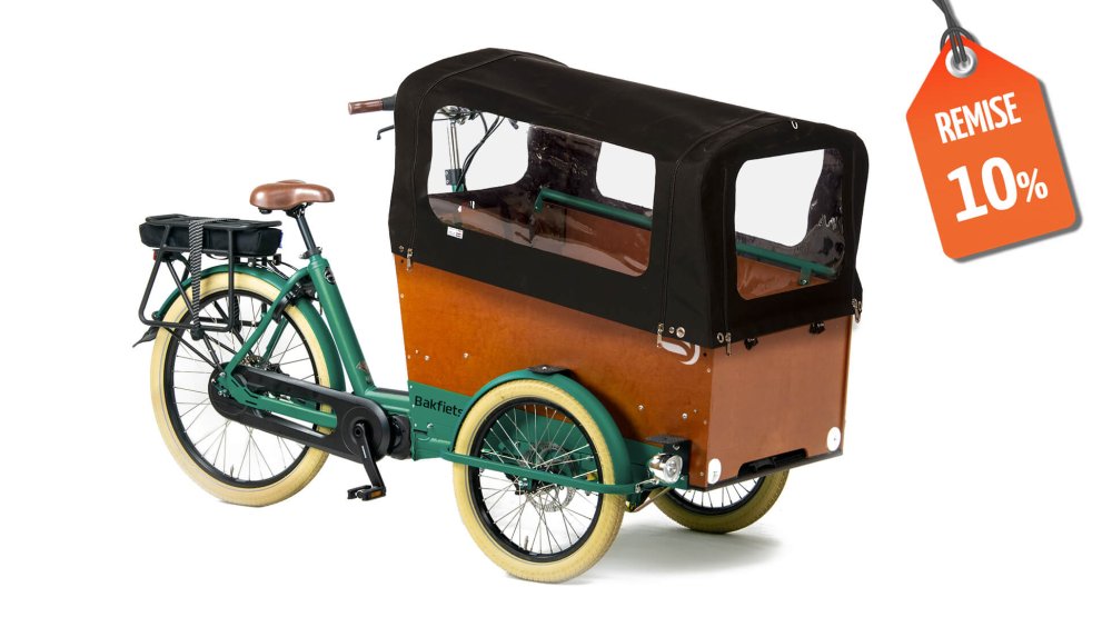 Remise de 10% sur ce modèle personnalisé du triporteur électrique Bakfiets