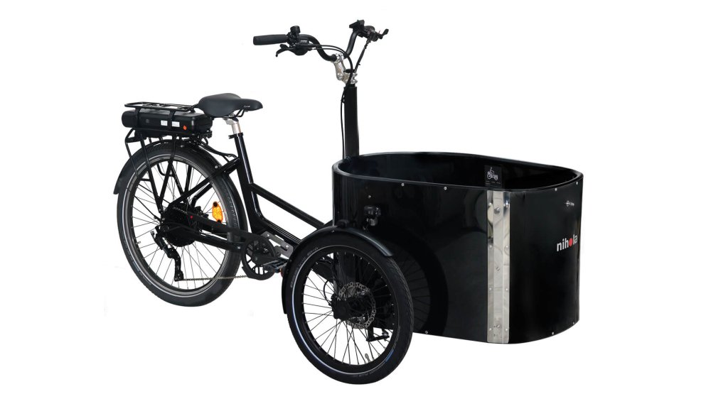 Le triporteur électrique NIHOLA CARGO Single avec assistance roue arrière et nouveau cadre G2