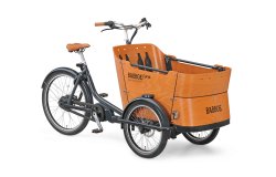Triporteur Babboe Curve Mountain avec coffre bois naturel