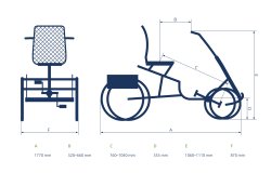 Les dimensions du quadricycle adapté Tibo+