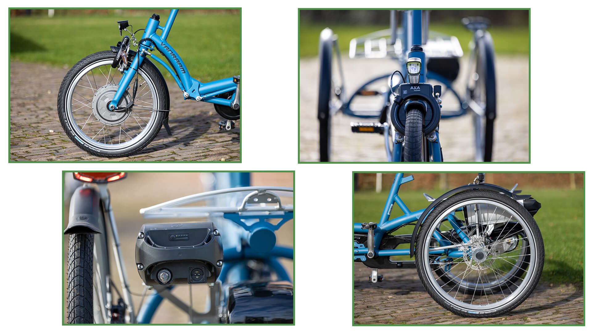 Tandem tricycle électrique enfant devant Kivo Plus de vanRaam