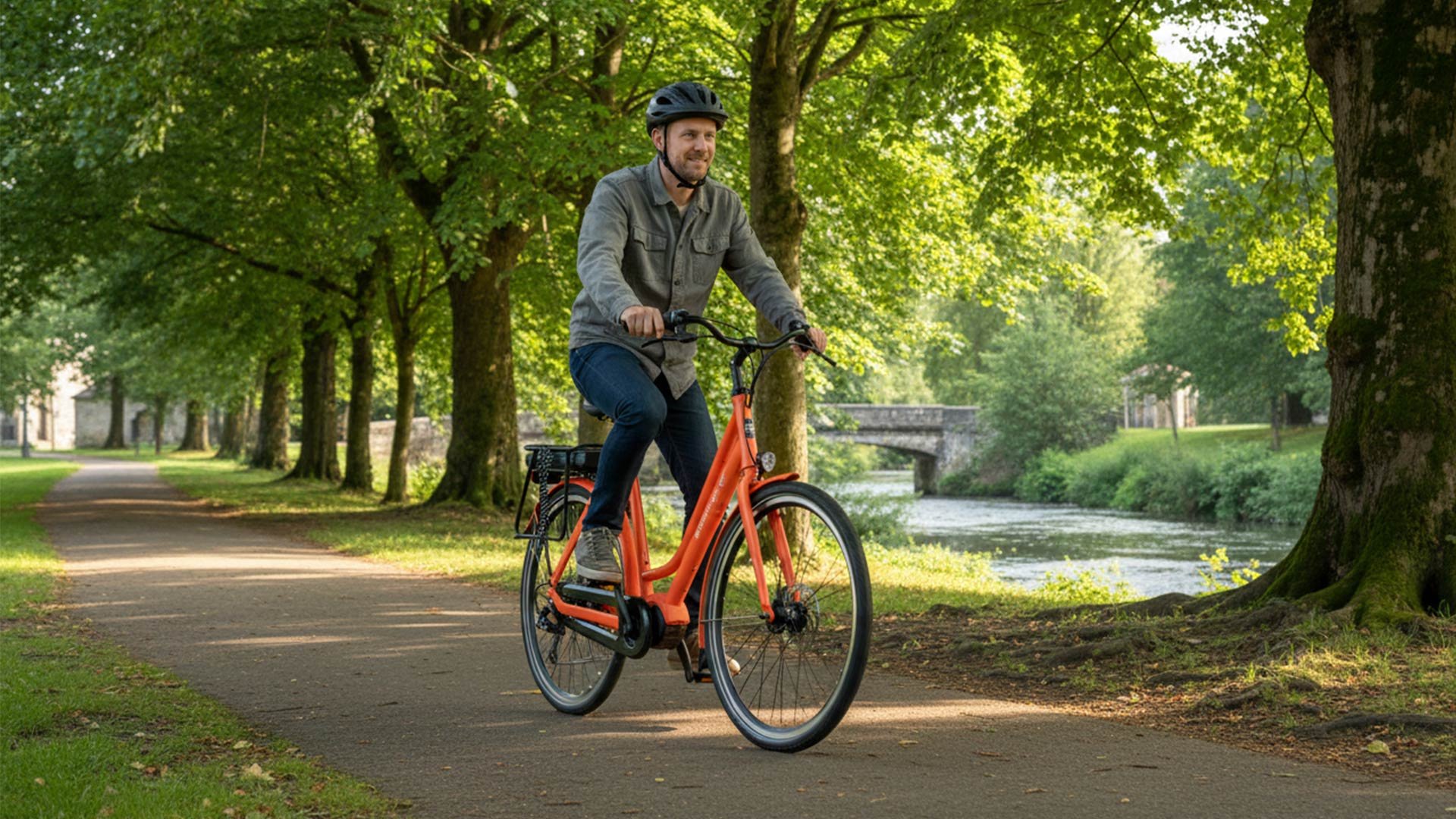 VAE hollandais Flevoland avec cadre aluminium noir brillant et moteur pédalier Shimano E-Bike Systems