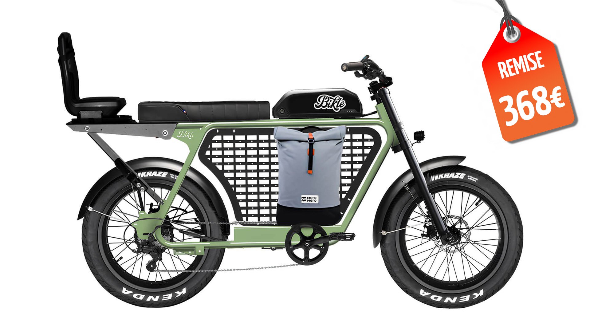 Vélo électrique Fatbike R+ 2024 Bikle Vert Sauge - Showroom