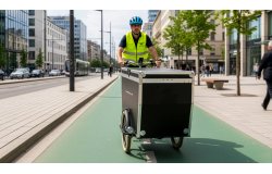 Triporteur électrique Bakfiets Flightcase assistance pédalier Shimano