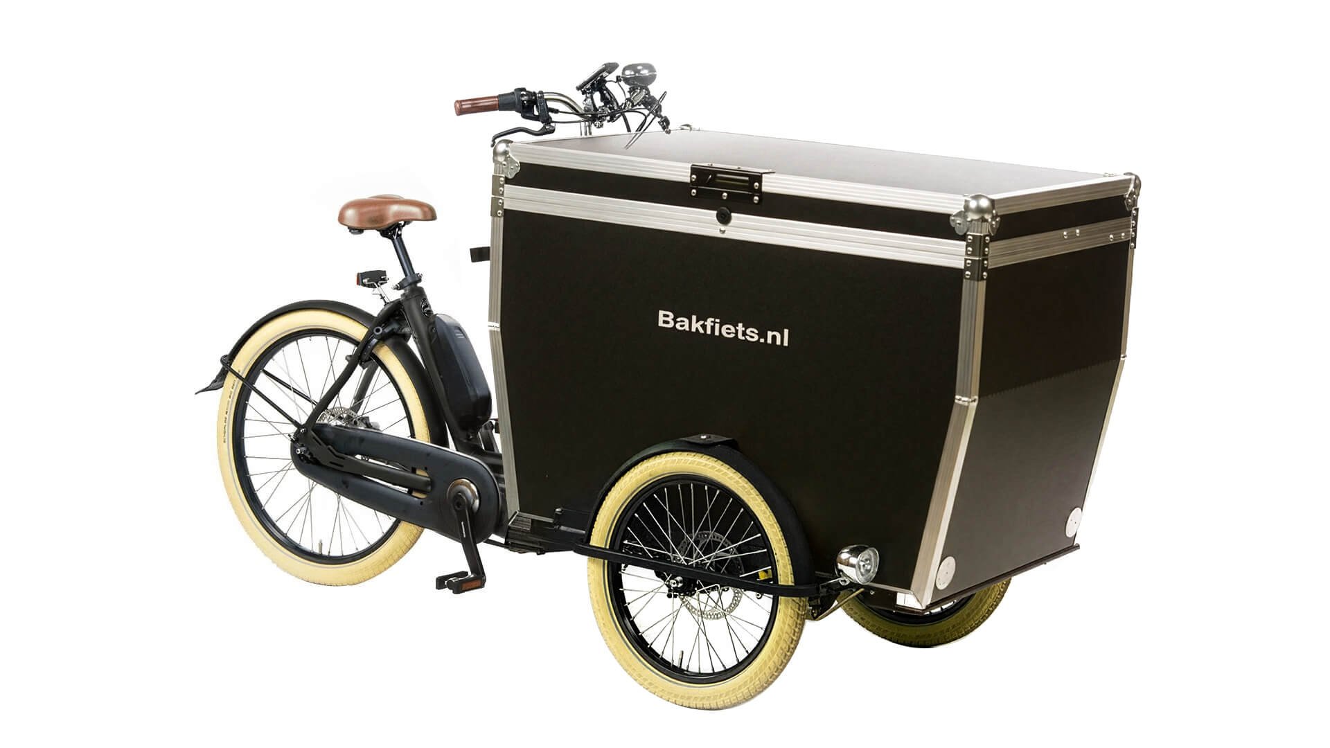 Triporteur électrique Bakfiets Flightcase assistance pédalier Shimano