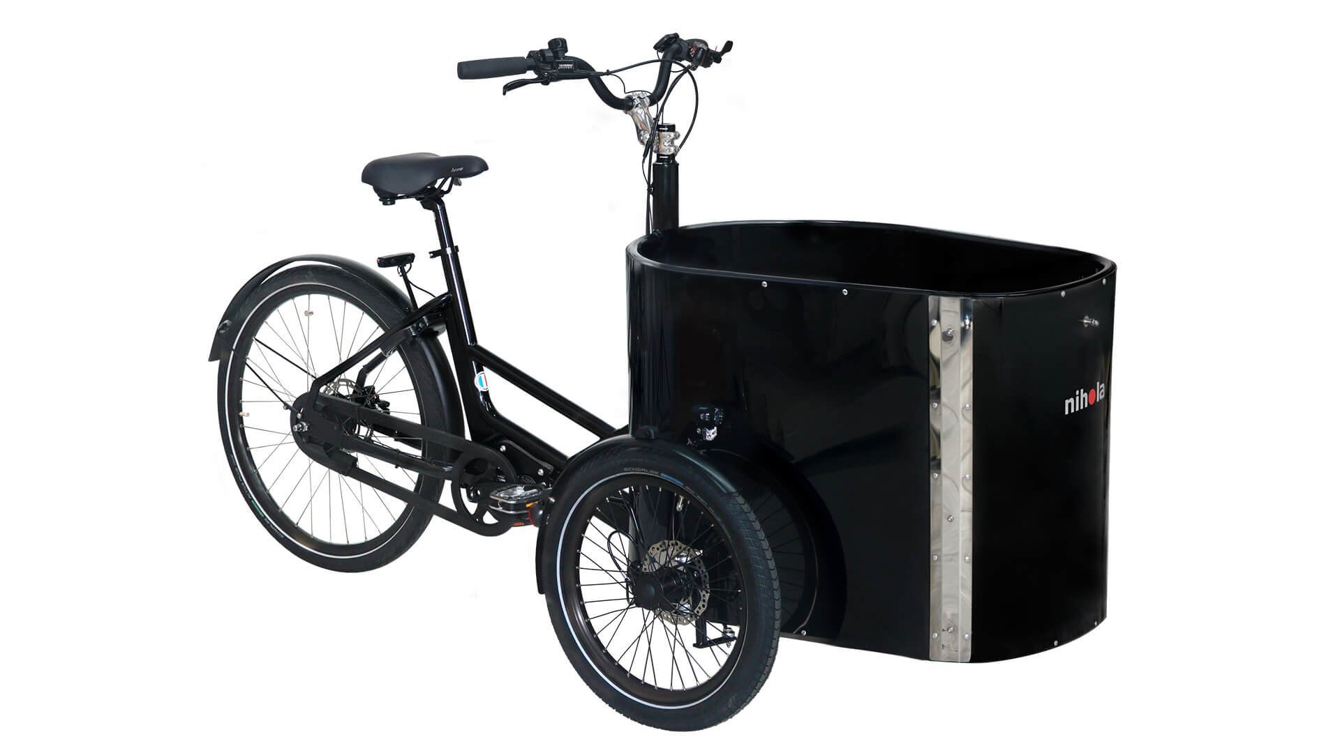 Le triporteur NIHOLA CARGO XL Pro avec assistance pédalier Shimano
