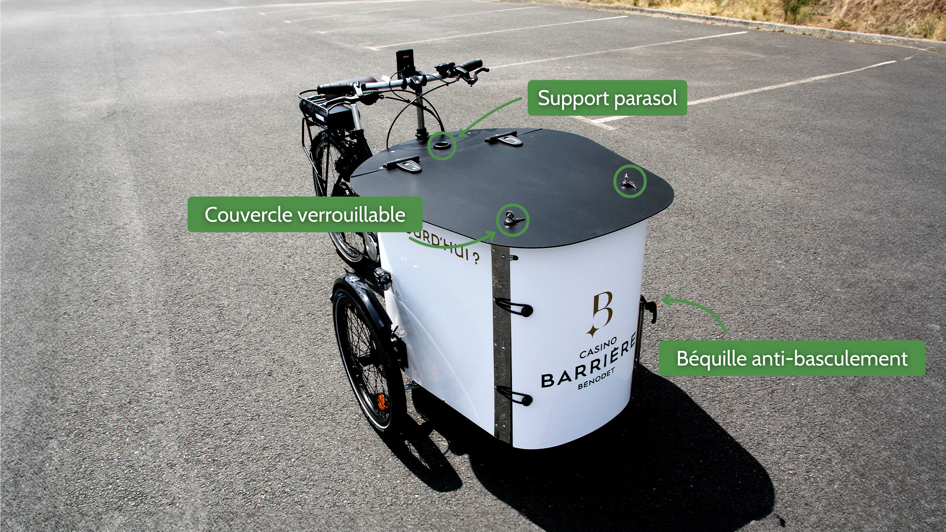 Béquille, comptoir, support parasol, tous sont équipés de cette manière 