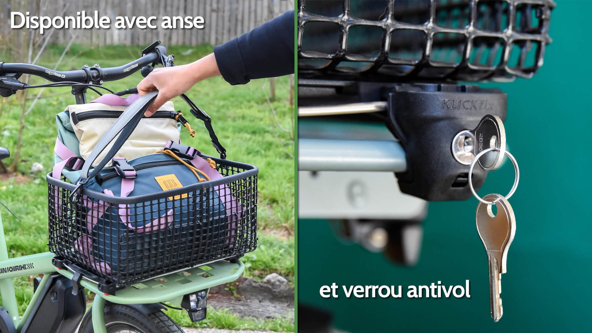 Anse et verrou antivol en option