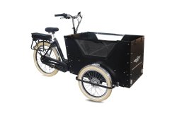 Le triporteur Amsterdam Air eDrive avec coffre enjambement bas (voir accessoires complémentaires)