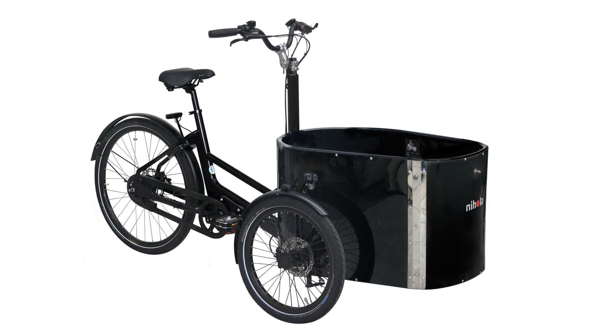 Triporteur NIHOLA CARGO Basic avec assistance pédalier Shimano