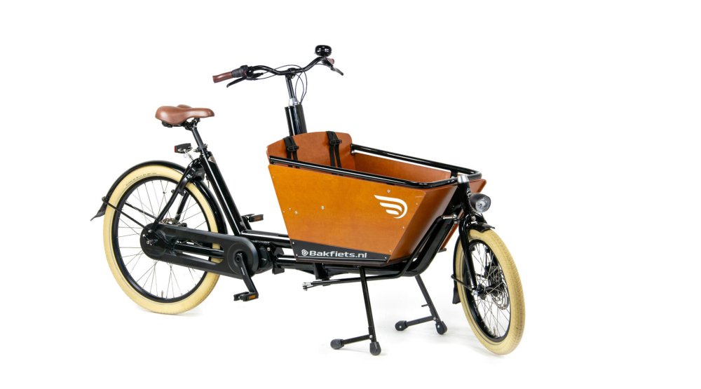 Biporteur électrique court Bakfiets Confort avec assistance pédalier Shimano