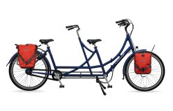  Tandem pliant Amsterdam Air roues 26" avec cadre bleu métallique mat et sacoches