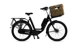 Le Docker Premium avec cradre noir brillant et panier sur le porte-bagage avant (en option)