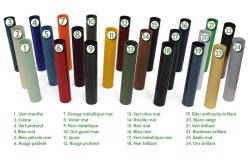 Les 24 couleurs de cadre proposées par le fabricant Azor