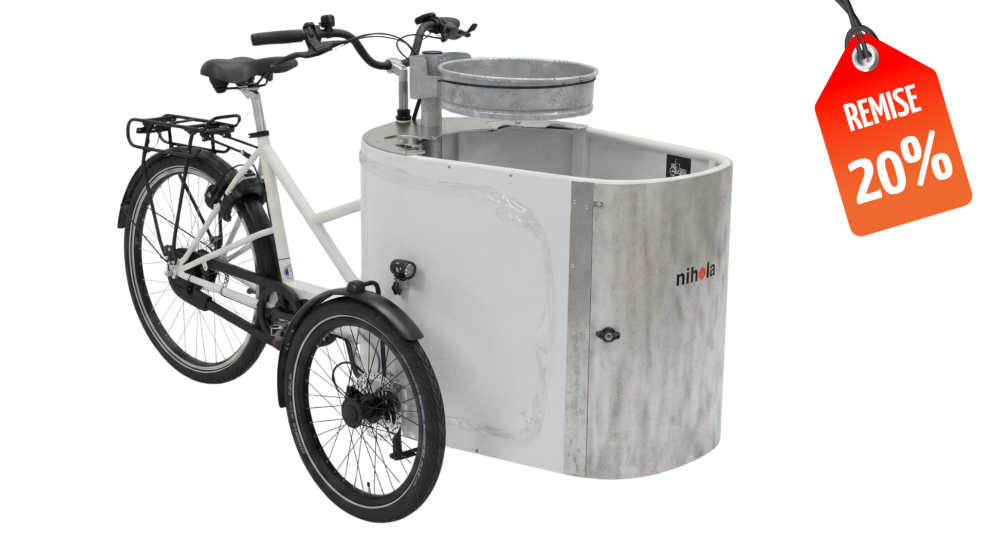 NIHOLA CARGO XL Propreté - Assistance électrique pédalier (modèle de démonstration) LE vélo idéal pour assurer la propreté urbaine et l'entretien des espaces verts