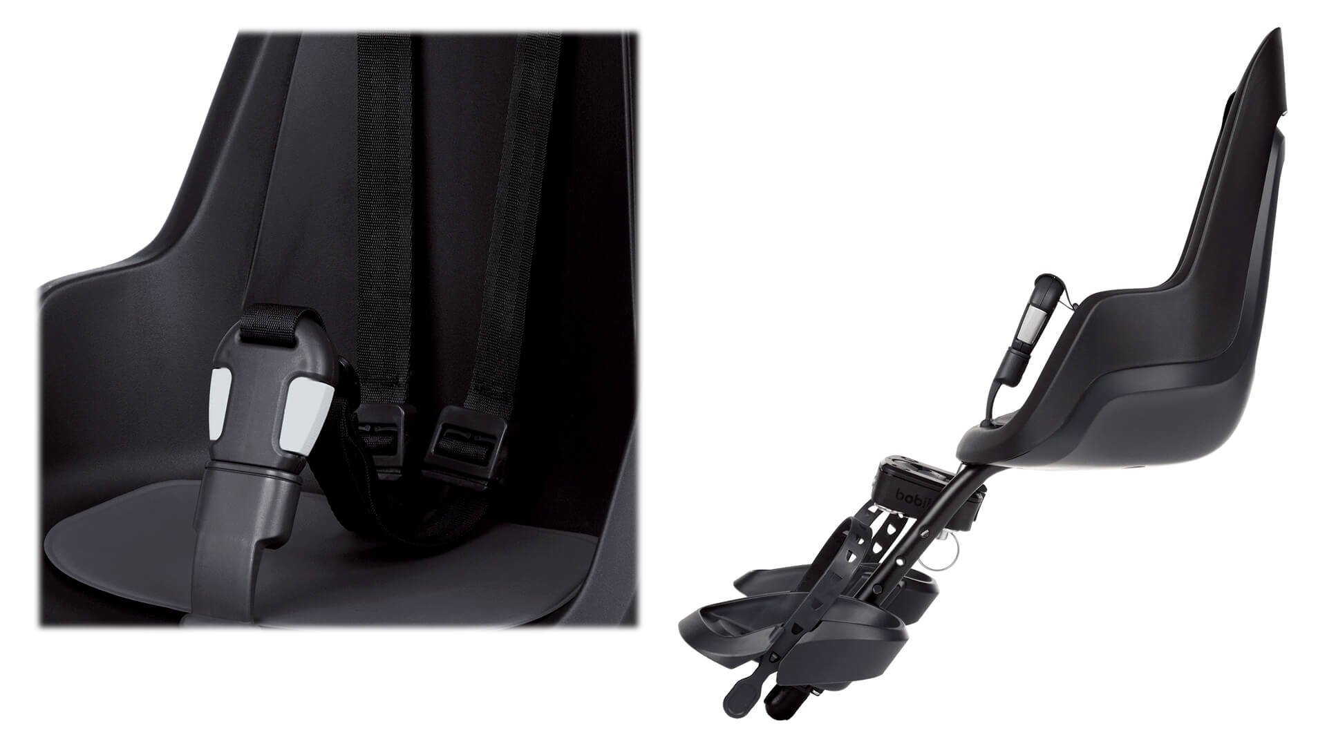 Siège bébé avant Bobike Go Mini Urban Black avec adaptateur pour coffre biporteur