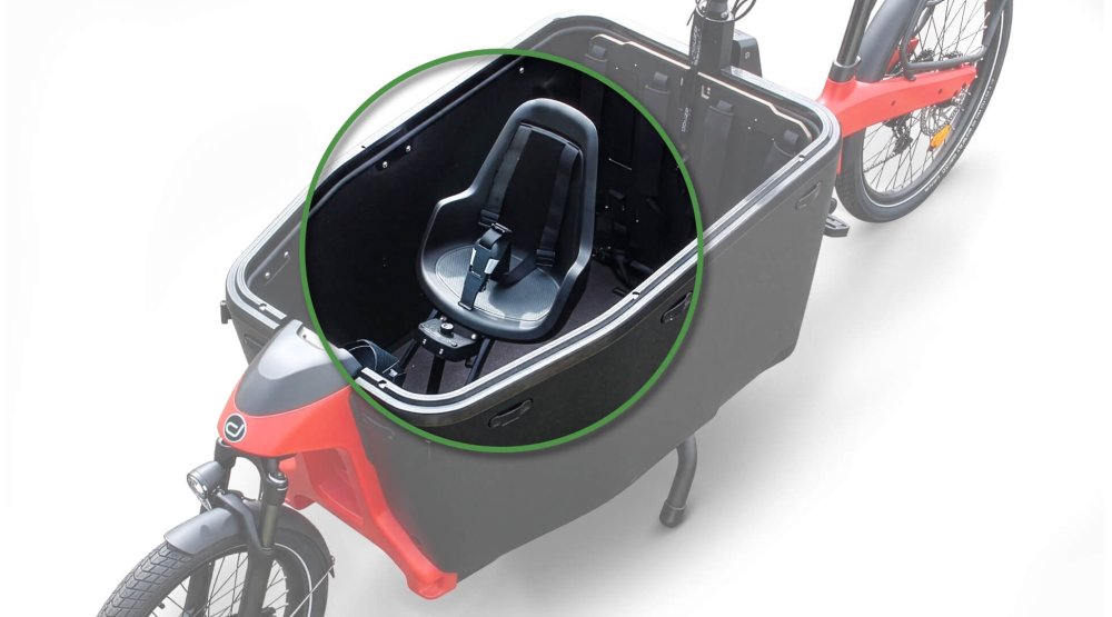 Siège bébé avant Bobike Go Mini Urban Black avec adaptateur pour coffre biporteur