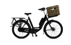 Le Docker Premium avec cradre noir brillant et panier sur le porte-bagage avant (en option)