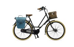 Vélo électrique City Zen avec cadre noir et malle sur porte-bagage avant pick-up (en option)