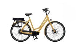 VAE hollandais Flevoland avec cadre aluminium noir brillant et moteur pédalier Shimano E-Bike Systems