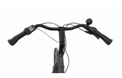 VAE hollandais Flevoland avec cadre aluminium noir brillant et moteur pédalier Shimano E-Bike Systems