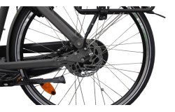 VAE hollandais Flevoland avec cadre aluminium noir brillant et moteur pédalier Shimano E-Bike Systems