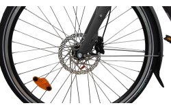 VAE hollandais Flevoland avec cadre aluminium noir brillant et moteur pédalier Shimano E-Bike Systems