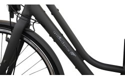 VAE hollandais Flevoland avec cadre aluminium noir brillant et moteur pédalier Shimano E-Bike Systems
