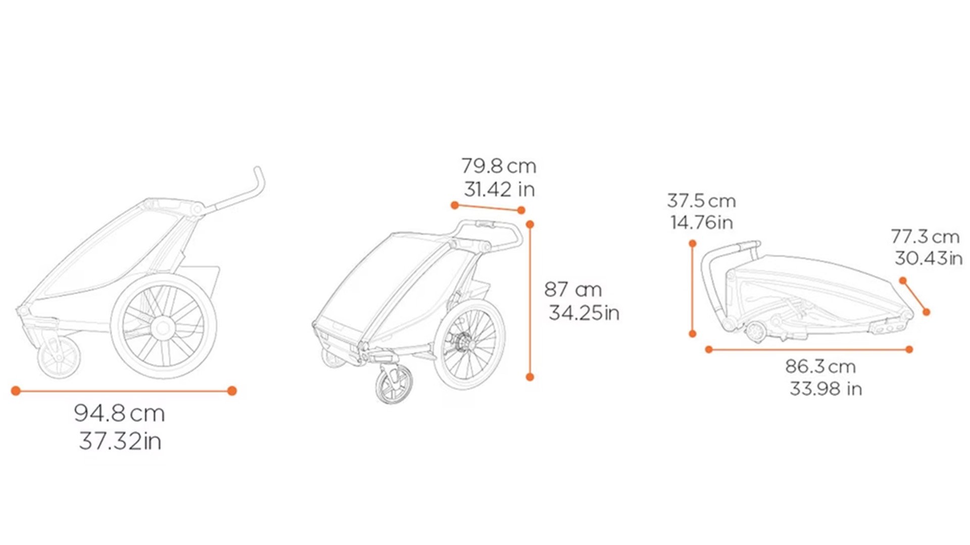 Remorque vélo pour enfant Thule Chariot Sport 2 double
