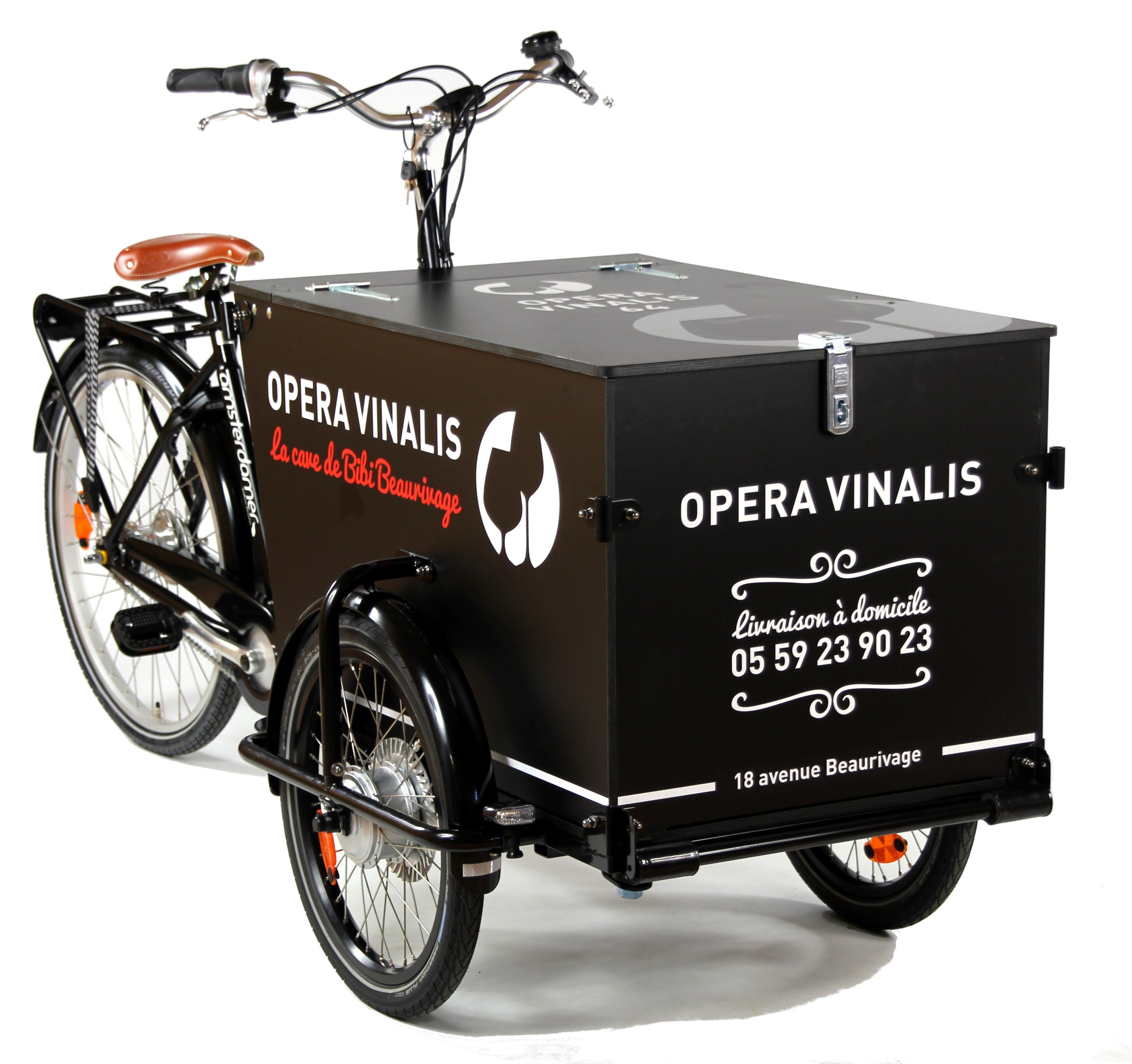 Triporteur publicité électrique bimoteur Amsterdam Air Pro