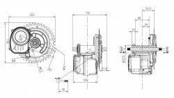 Dimensions du moteur pédalier 