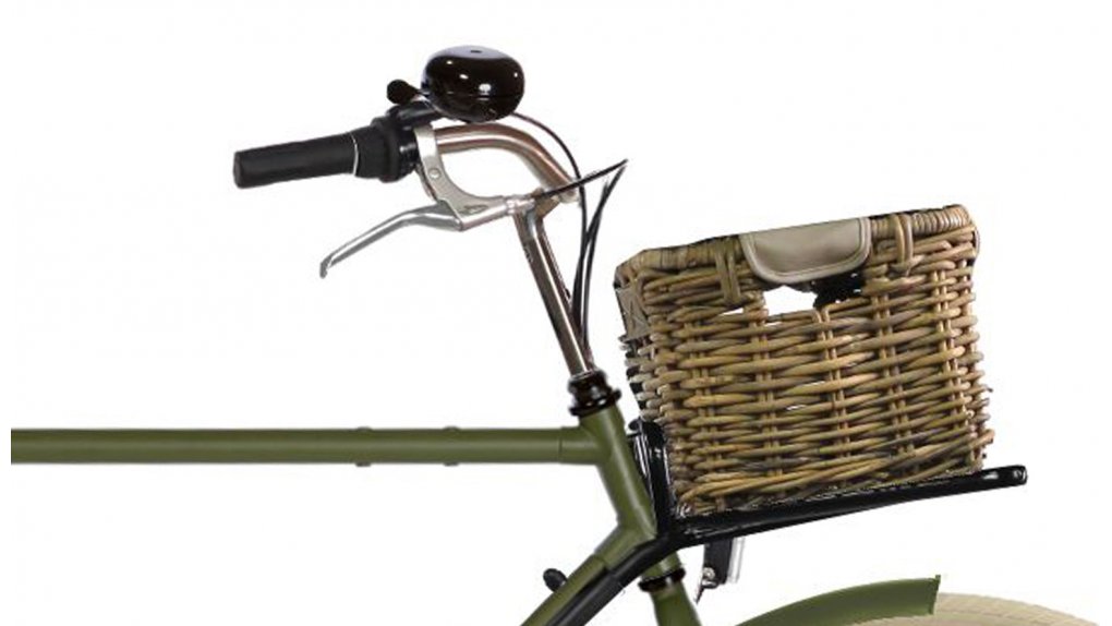 Petite malle en rotin sans couvercle pour vélo avec porte-bagage avant