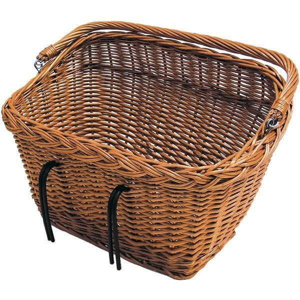 Panier de vélo avant à crochets, en osier, largeur 50 cm