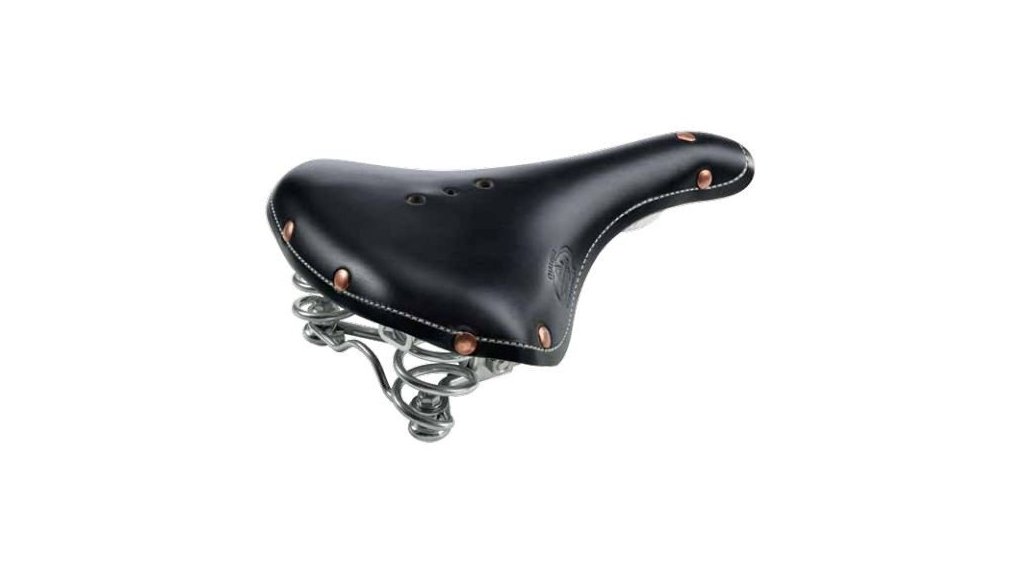 Selle cuir piquée MG noire, avec ressorts de tension