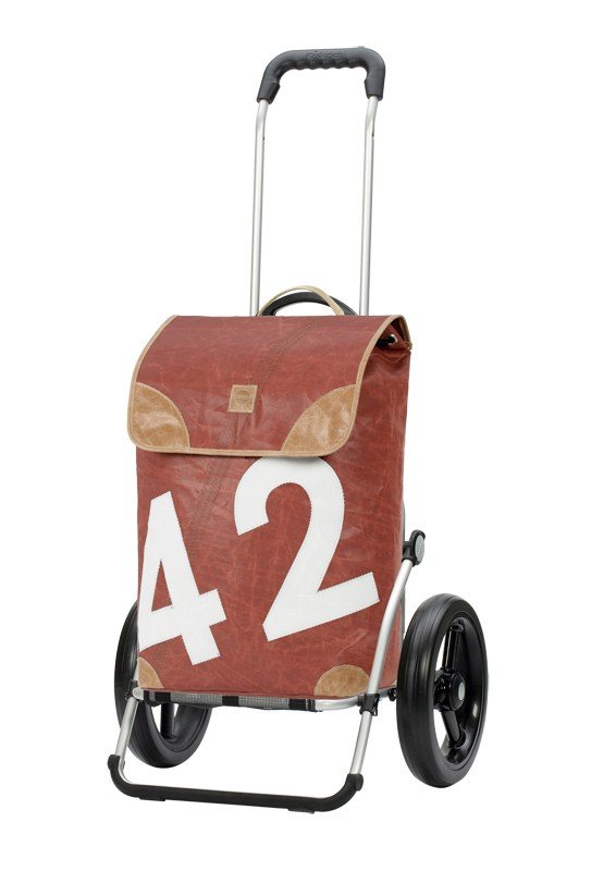 Chariot de course Andersen Lee rouge avec fixation au porte-bagage