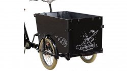 Coffre noir avec décor chevalier