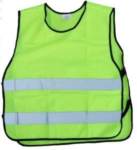 Gilet de vélo jaune pour enfant de 6 à 12 ans avec ouverture devant