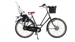 Vélo pour siège bébé Amsterdam Air Moeder noir avec siège arrière