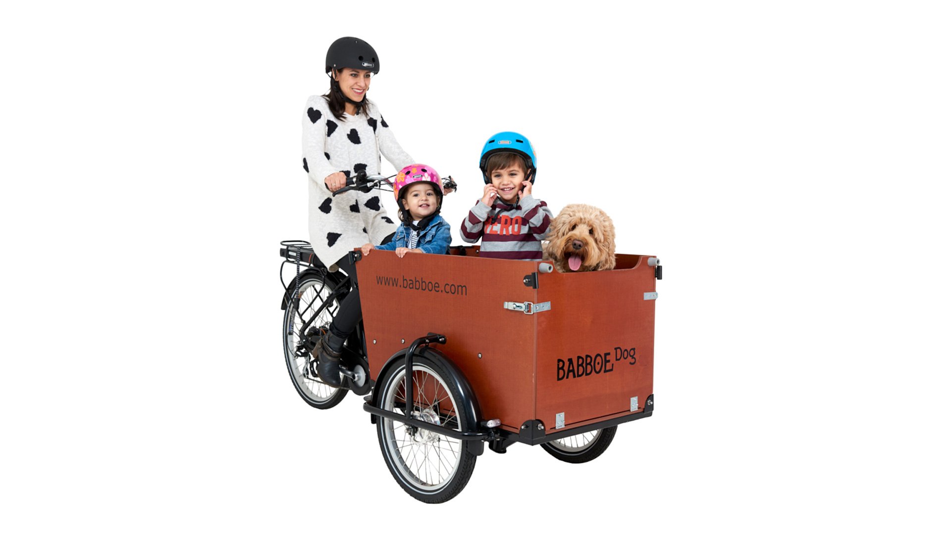 Triporteur électrique Babboe Dog avec passagers